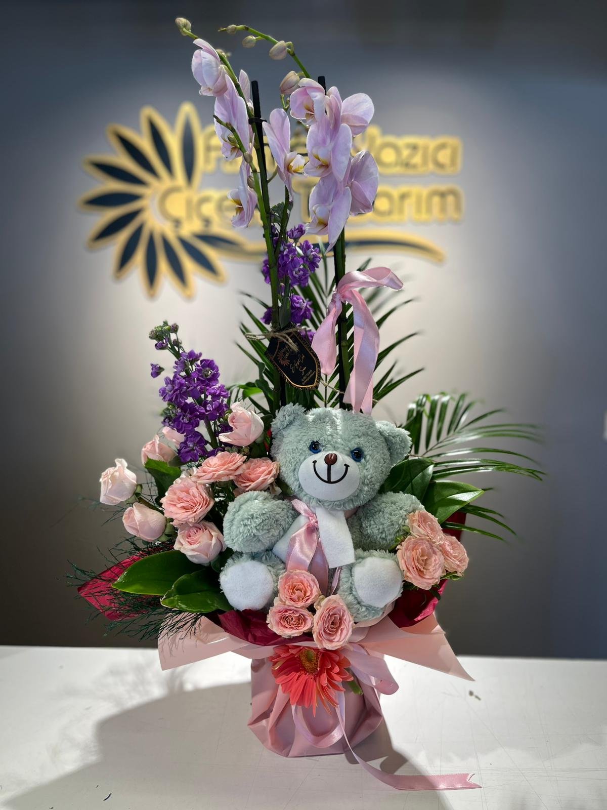 Orkide Peluş Ayıcıklı